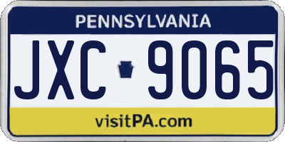 PA license plate JXC9065