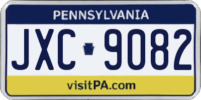 PA license plate JXC9082
