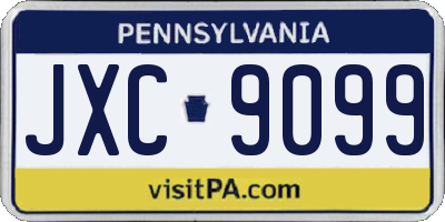 PA license plate JXC9099