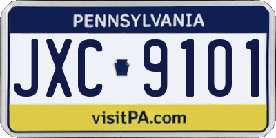 PA license plate JXC9101
