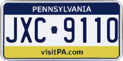 PA license plate JXC9110