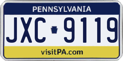 PA license plate JXC9119