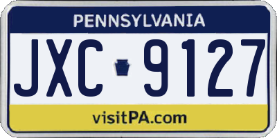 PA license plate JXC9127