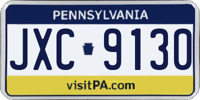 PA license plate JXC9130