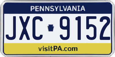 PA license plate JXC9152