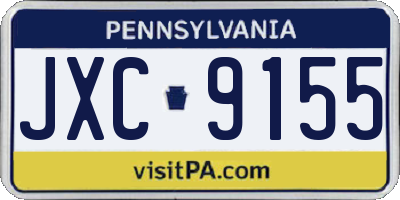 PA license plate JXC9155