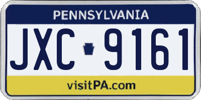PA license plate JXC9161