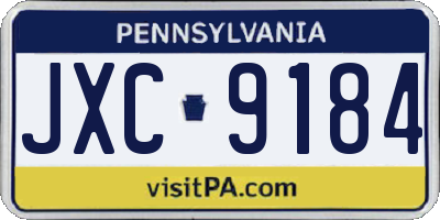 PA license plate JXC9184