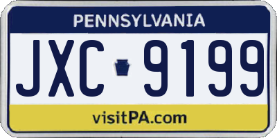 PA license plate JXC9199