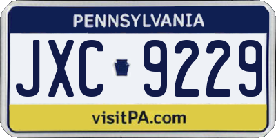 PA license plate JXC9229