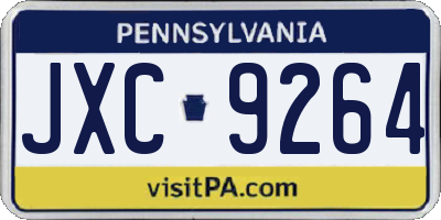 PA license plate JXC9264
