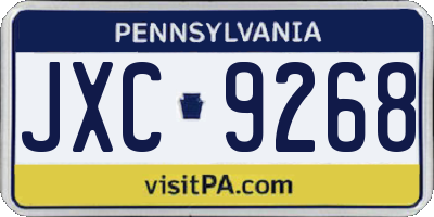 PA license plate JXC9268