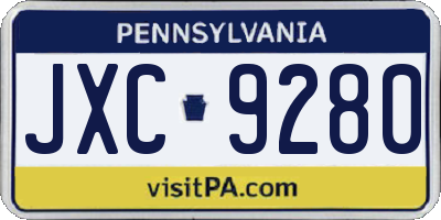 PA license plate JXC9280