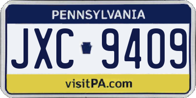 PA license plate JXC9409