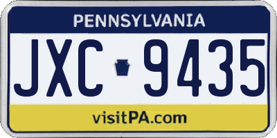 PA license plate JXC9435