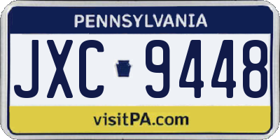 PA license plate JXC9448