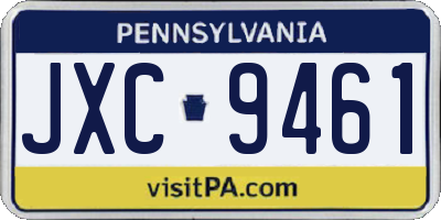PA license plate JXC9461