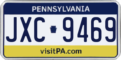 PA license plate JXC9469
