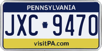 PA license plate JXC9470