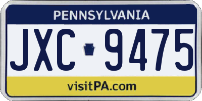 PA license plate JXC9475