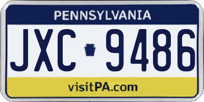 PA license plate JXC9486