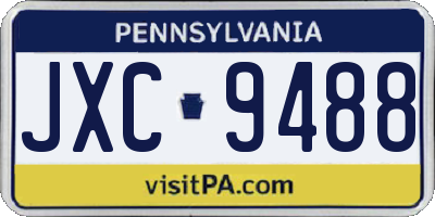 PA license plate JXC9488