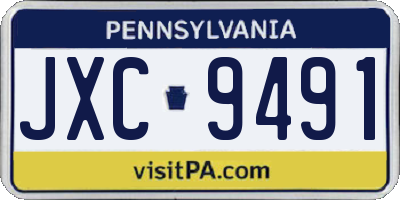 PA license plate JXC9491
