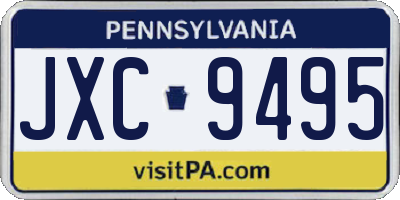 PA license plate JXC9495