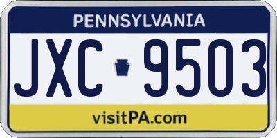 PA license plate JXC9503