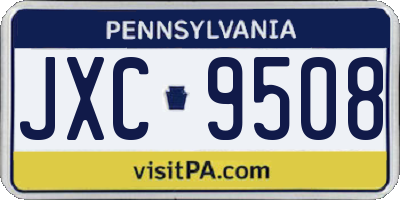 PA license plate JXC9508