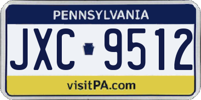 PA license plate JXC9512