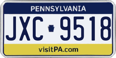 PA license plate JXC9518