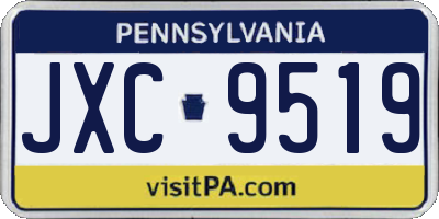 PA license plate JXC9519