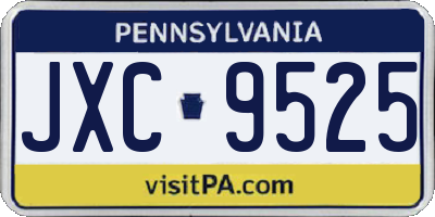 PA license plate JXC9525