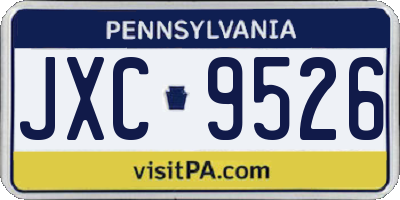 PA license plate JXC9526