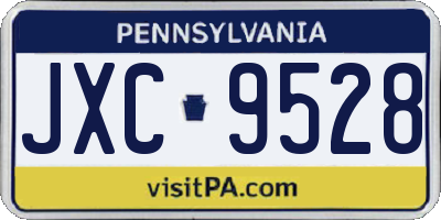 PA license plate JXC9528