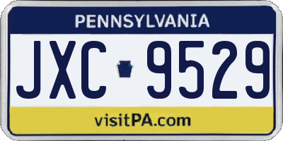 PA license plate JXC9529