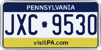 PA license plate JXC9530