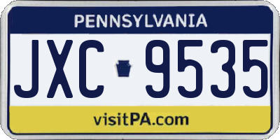 PA license plate JXC9535