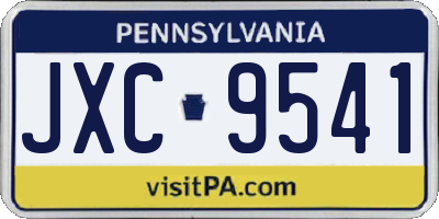 PA license plate JXC9541