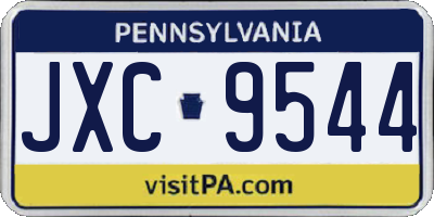 PA license plate JXC9544