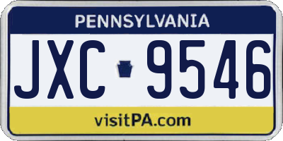 PA license plate JXC9546