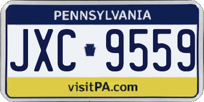 PA license plate JXC9559