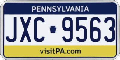 PA license plate JXC9563