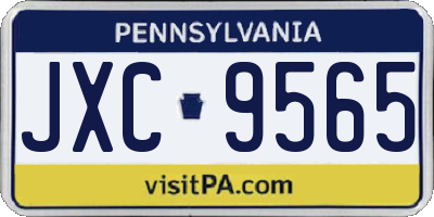 PA license plate JXC9565