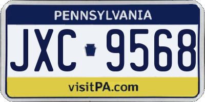 PA license plate JXC9568