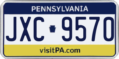 PA license plate JXC9570