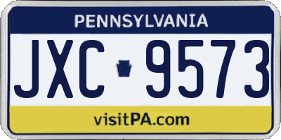 PA license plate JXC9573