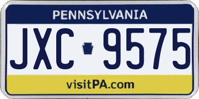 PA license plate JXC9575