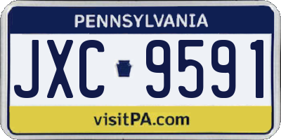 PA license plate JXC9591